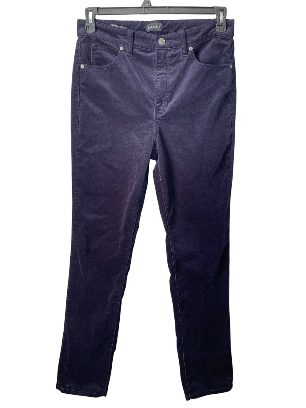 Talbots Stretch Corduroy Straight Leg Pants Deep Navy Blue Women’s Size 6
